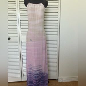 WOODLEIGH Women’s Ombré purple/pink Maxi dress w/ open back. Sz S. NWOT